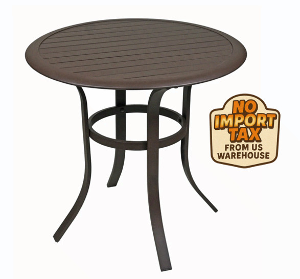 🔥 FREE SHIP Garden Elements 30" Round Bistro Table Aluminum Slat Top Espresso