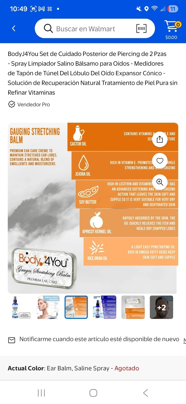 BodyJ4You Aftercare Piercing Solution & Gauges Stretching Balm Set - 2 Items