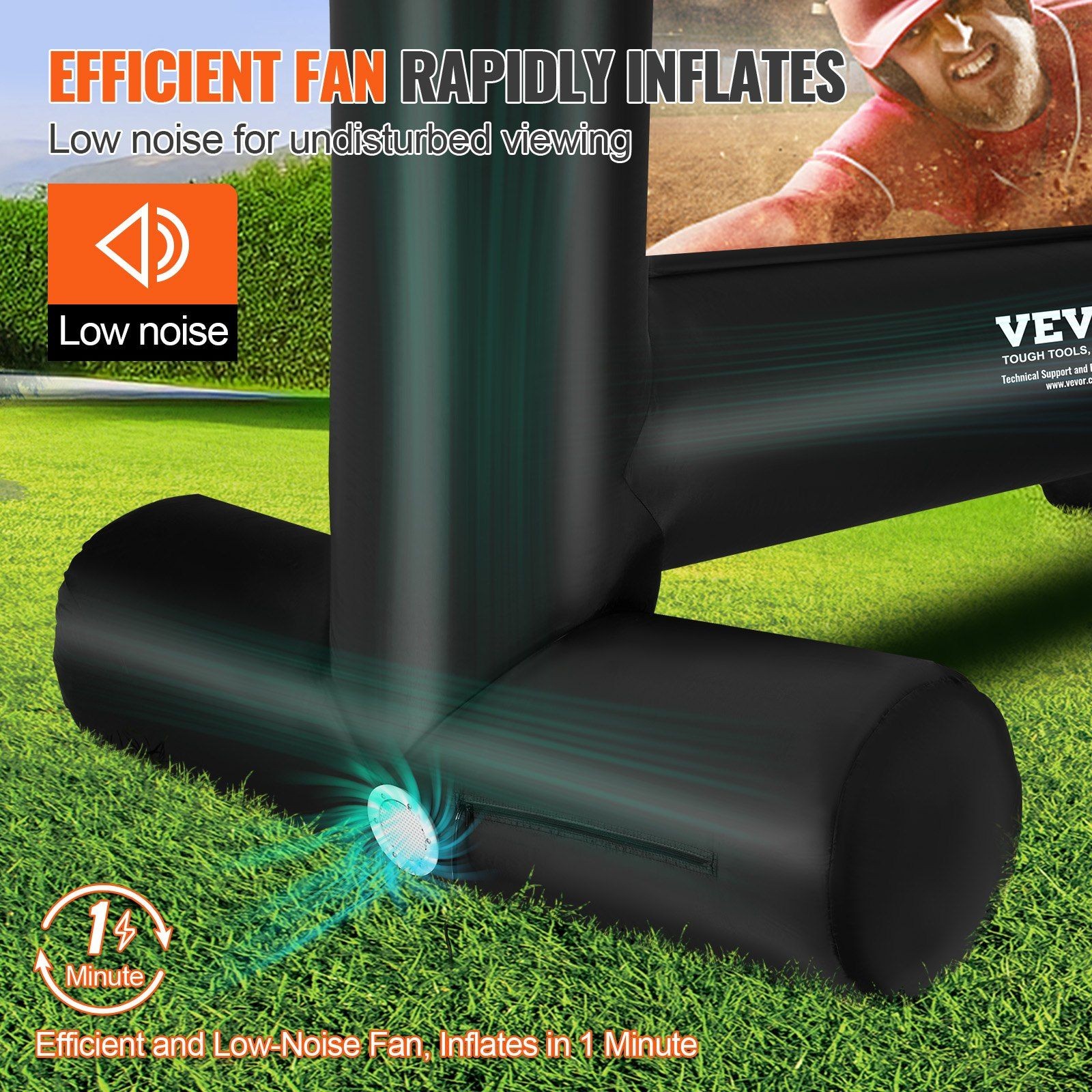 14FT All-Terrain Inflatable Screen 160° Viewing Range Portable Construction
