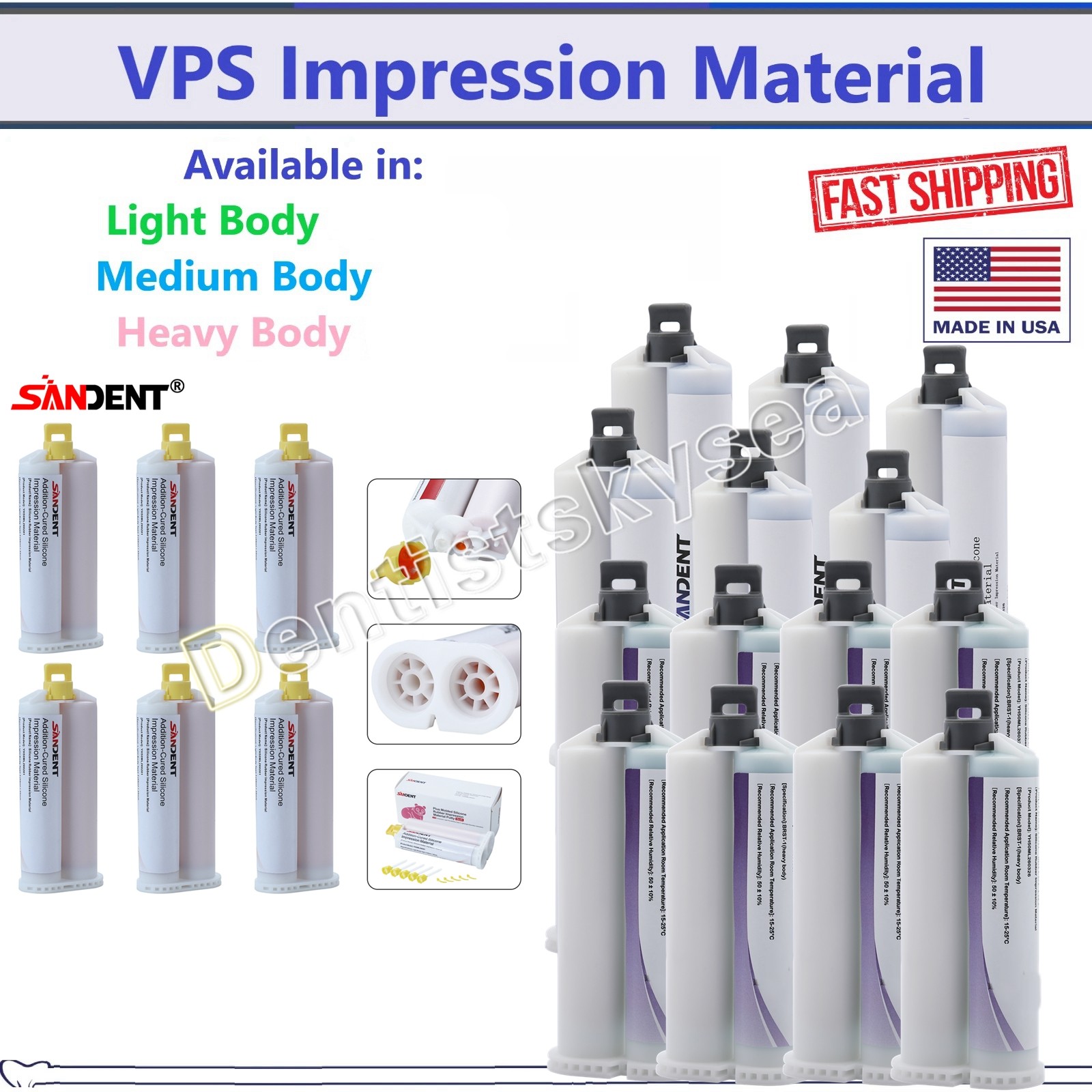 MEDIUM HEAVY LIGHT Material REGULAR SET Dental VPS Impression 50ml Cartridge