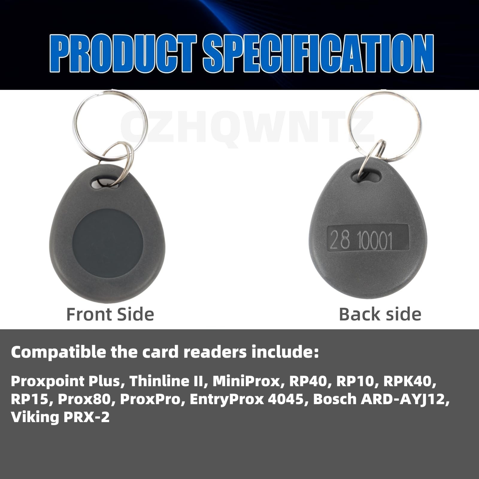 10 pcs 26 Bit Proximity Key Fobs Weigand Prox Keyfobs Compatable with 1346 13...