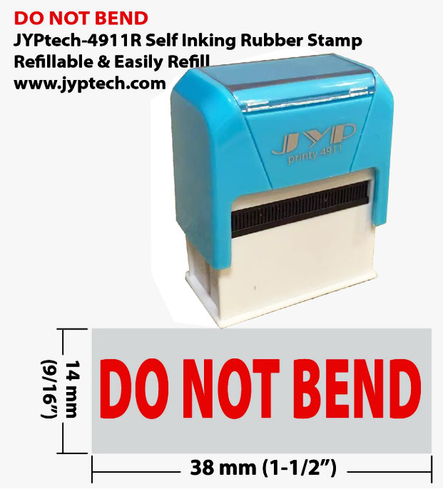 Do Not Bend - JYP 4911R Self Inking Rubber Stamp (Red Ink)