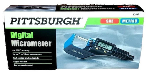 PITTSBURGH 63647 SAE/METRIC Digital Micrometer - NEW FREE FAST SHIPPING!!