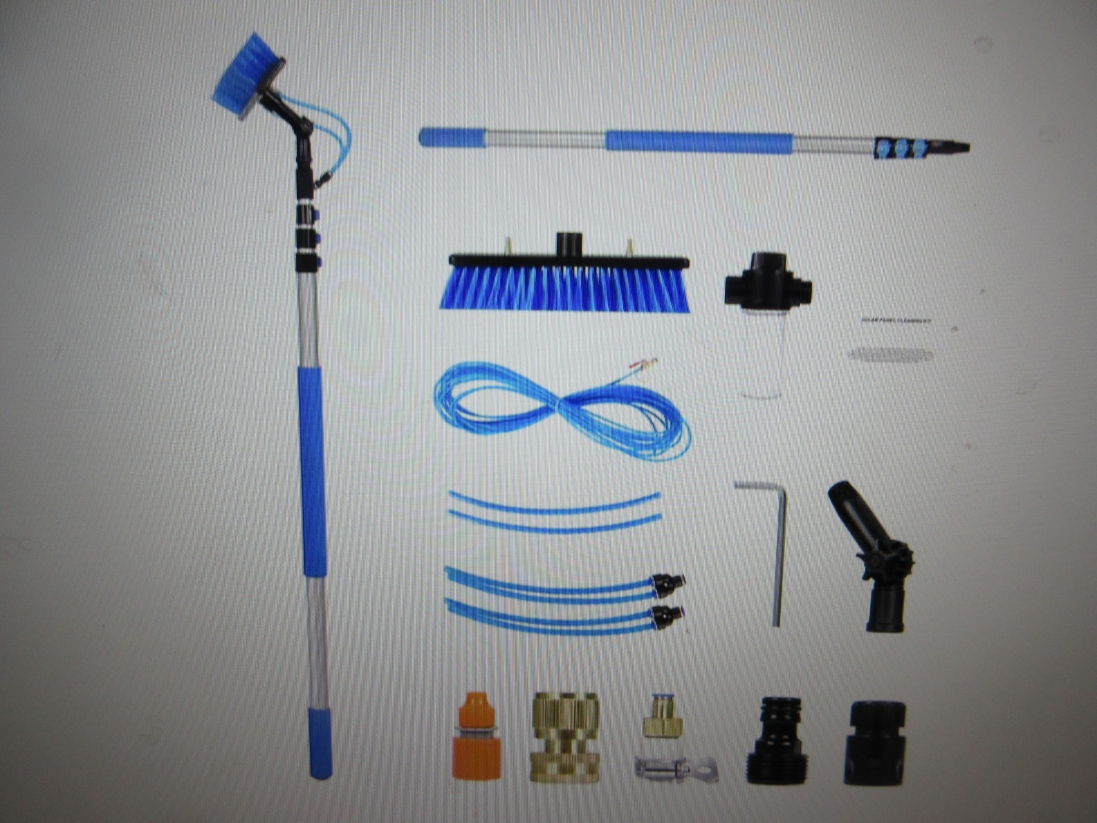 SVOPES 12 ft. Water Fed Pole Kit, Extendable Handle with 180° Rotatable Brush