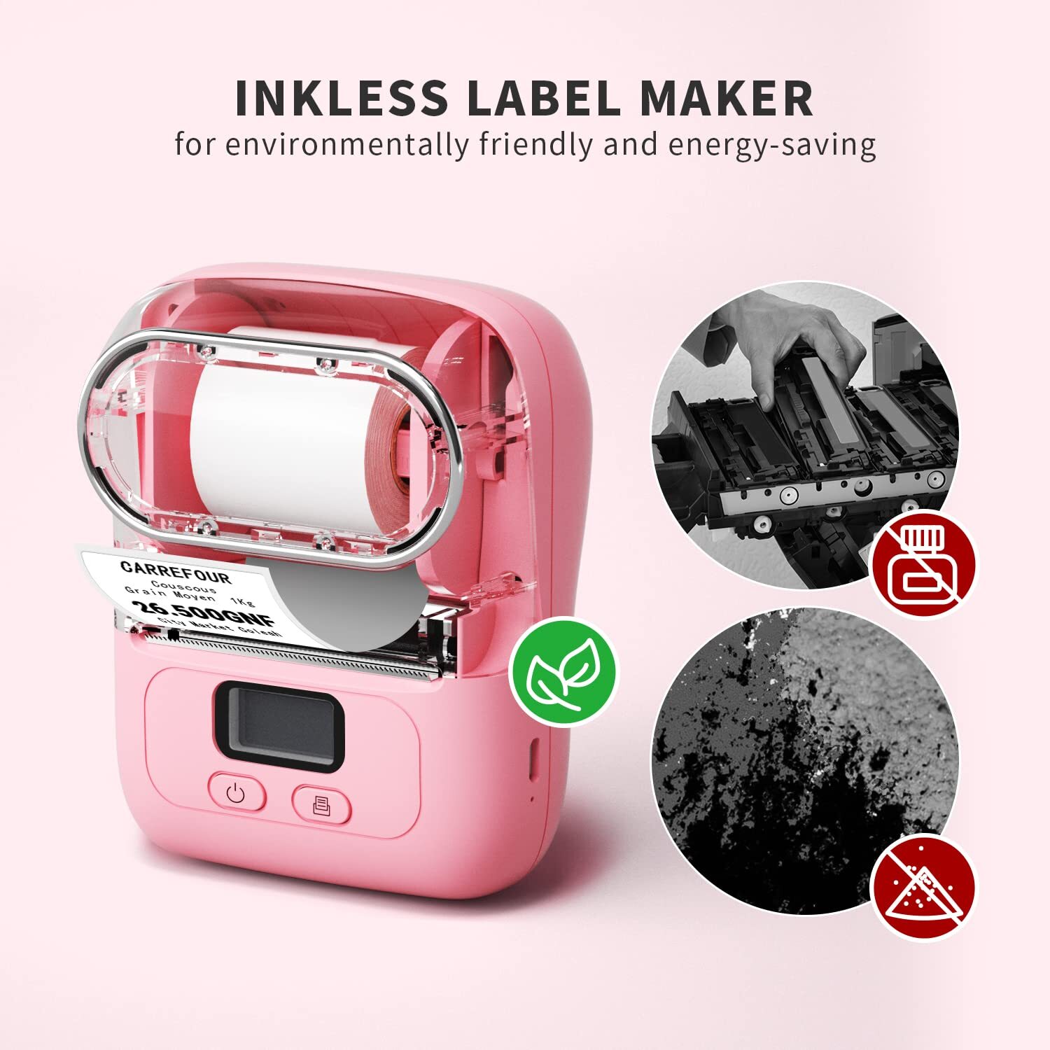 Portable Barcode Printer Wireless Pocket Thermal Printer Label Receipt Printer