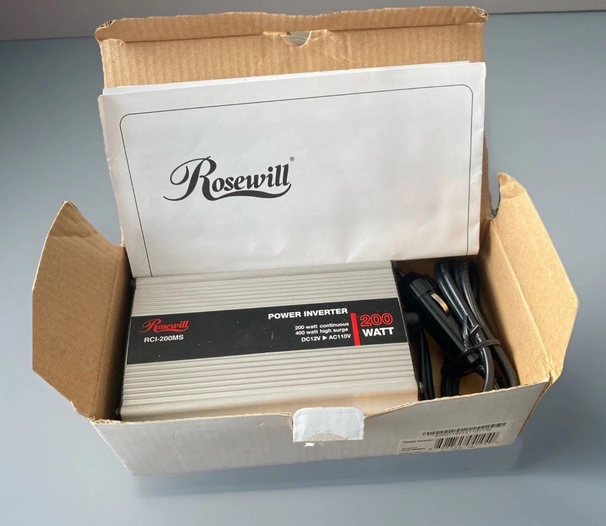 Rosewill RCP-511A 200W DC To AC Power Inverter! (New/Unused) Open Box
