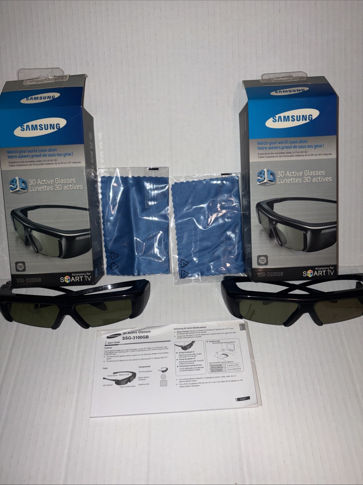Samsung 3D Active Glasses Accessory Samsung Smart TV SSG-3100GB Black Set Of 2