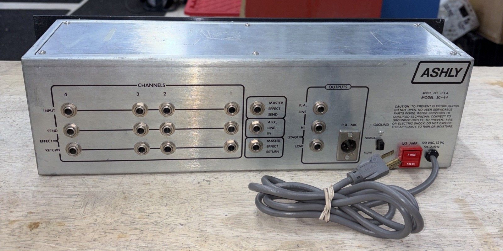 Ashly SC-44, Black, Keyboard Input Processor 4 Ch Mixer Eq, Vintage Rack