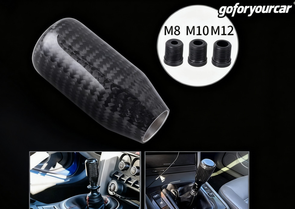 Universal Forged Carbon Fiber Manual Gear Gear Shift Knob Lever Shifter Black