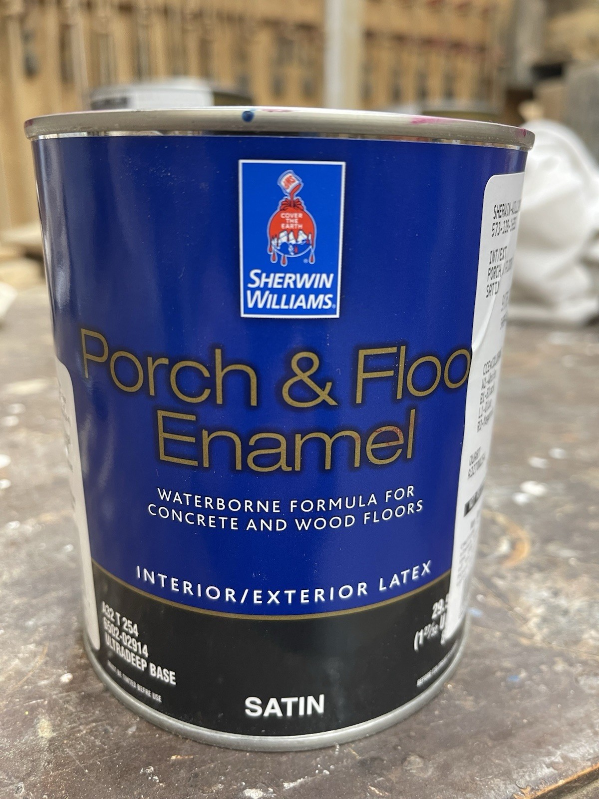 Sherwin Wiliams Porch Floor Enamel Interior Exterior Latex Satin 9176 Dress Blue