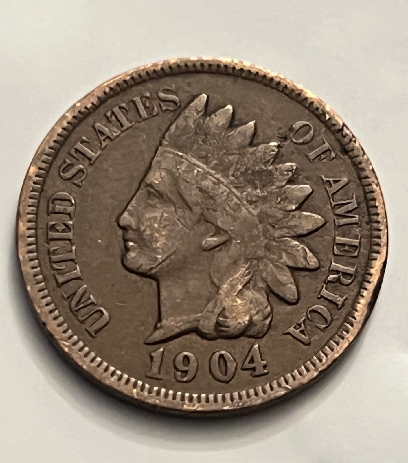 1904 Indian Head Cent Penny VG Details Porosity BN387