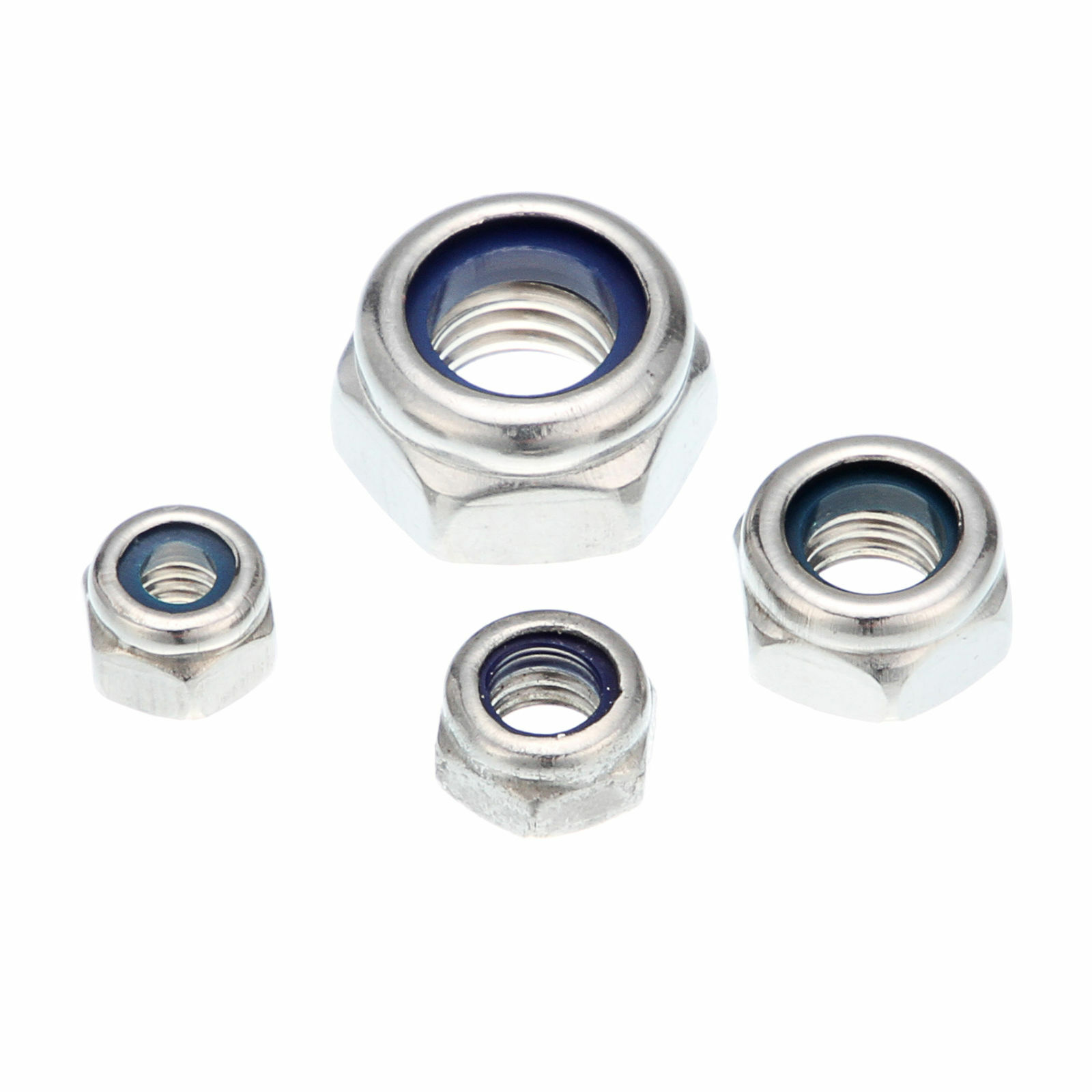 Stainless Steel Nylon Insert Hex Lock Nut - M4 M5 M6 M8 M10 M12 M14 M16 M18 M24