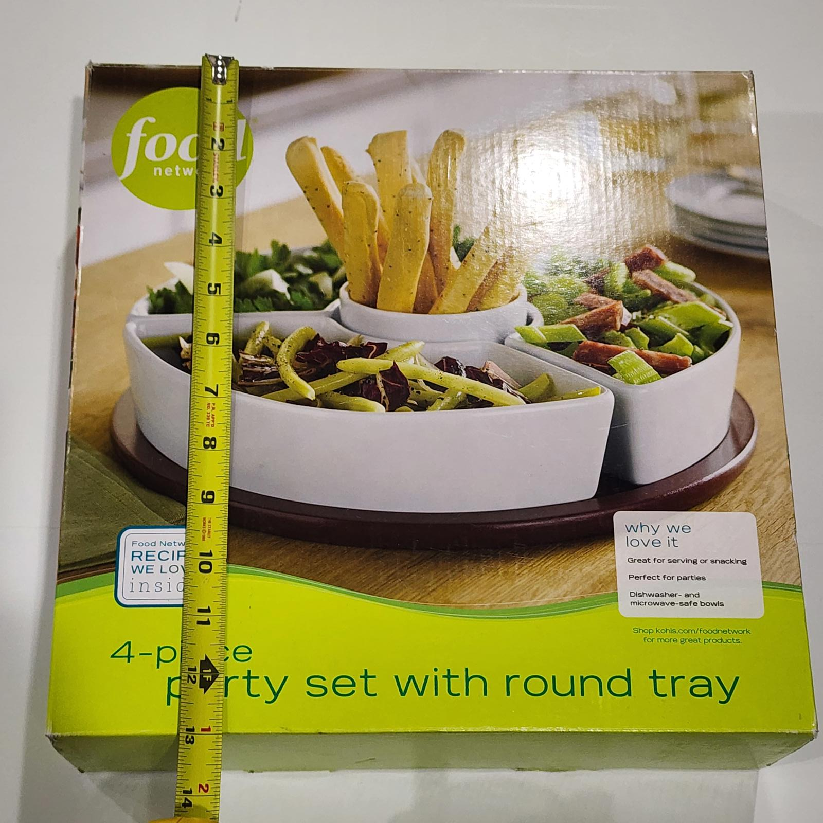 4 piece Party Set with round Tray