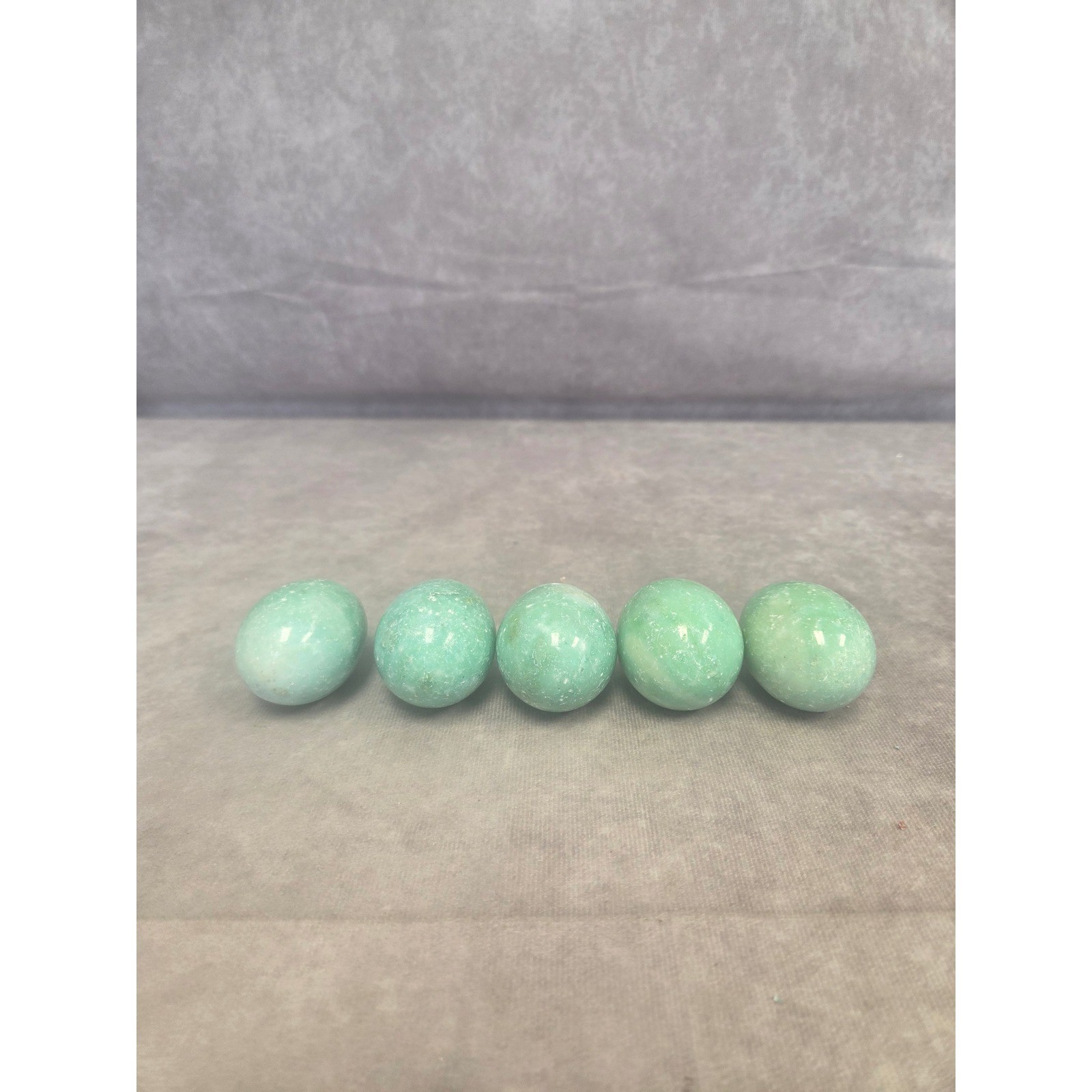 Set Of 5 Green Stone Eggs Decorative Easter Home Decor