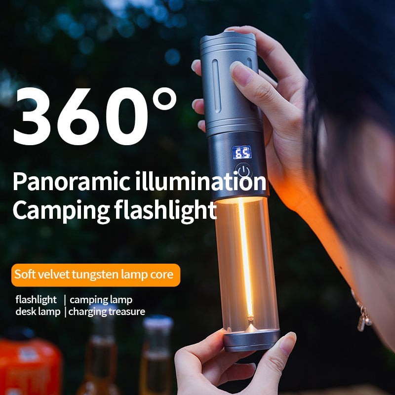 Rechargeable Camping Lantern Flashlight Combo,2500mAh Power Bank 600LM Waterprof