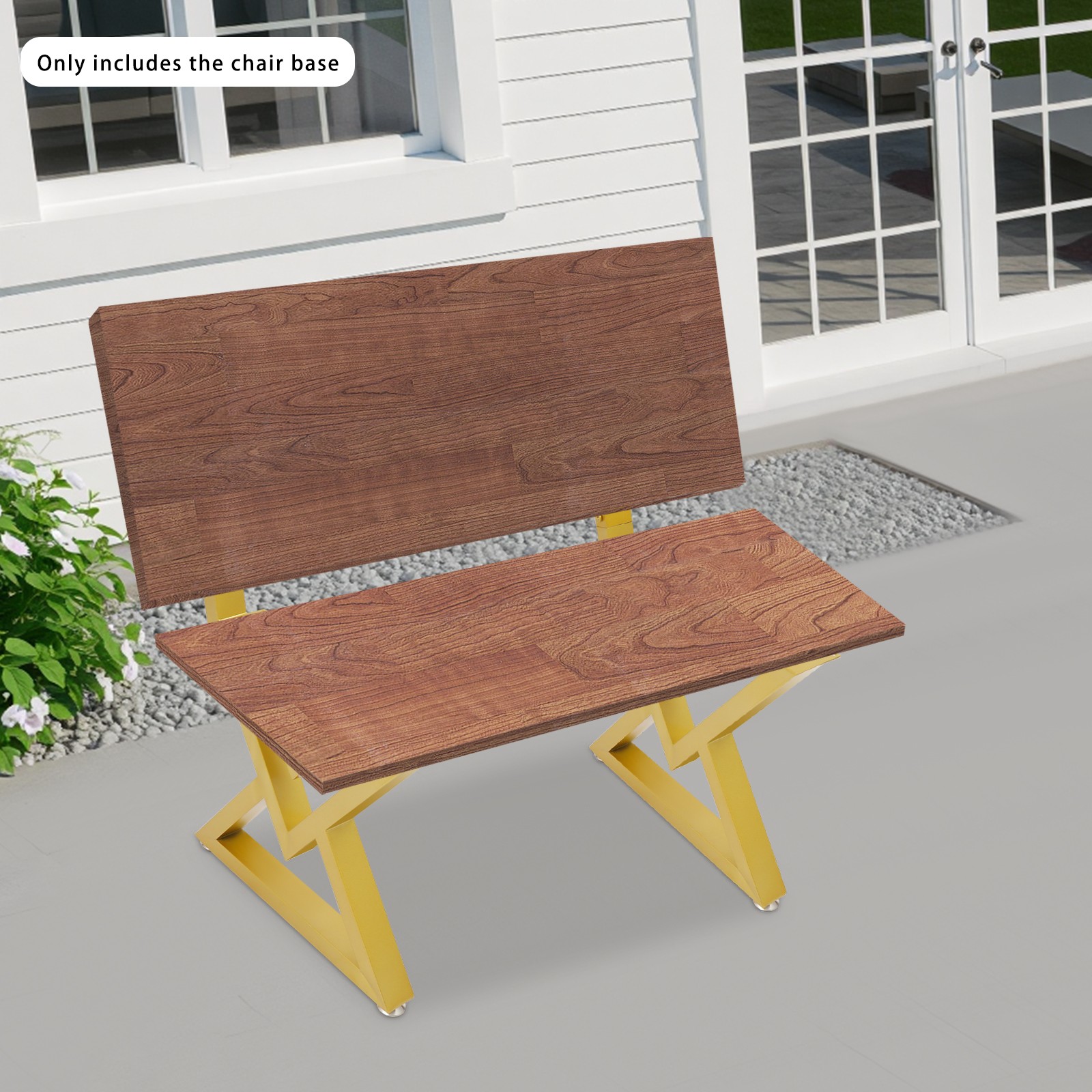 Set of 2 Bench Legs, Metal Bench Legs, Bench Legs with Backrest Bracket