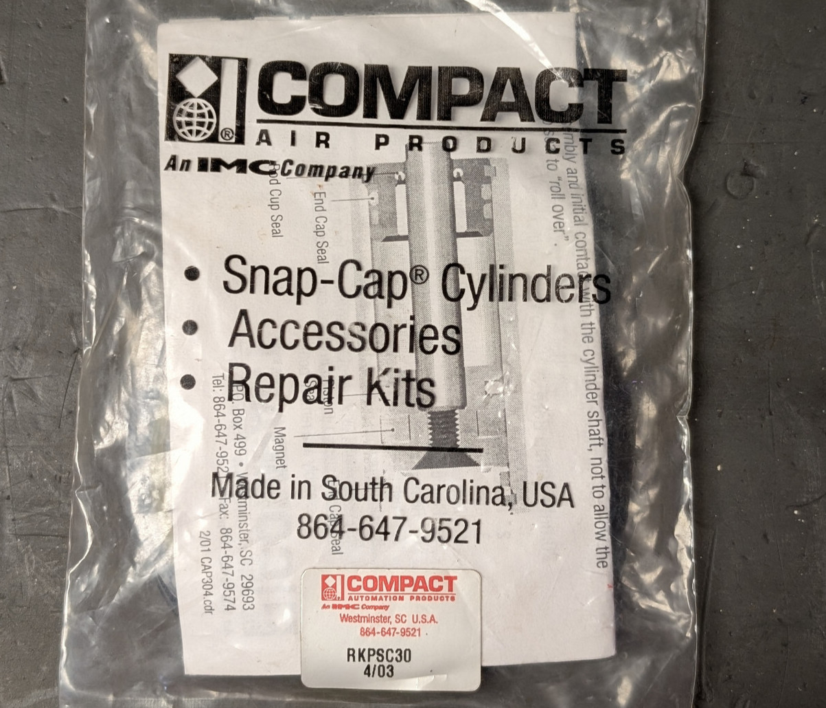 Compact Air Automation Products RKPSC30 Pneumatic Repair Service Seal Kit
