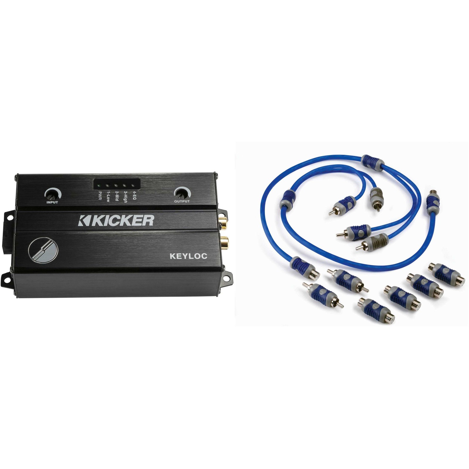 Kicker 47KEYLOC Key Series Smart Powered Line-Out Converter & 46KIYFM Y-Adapt...