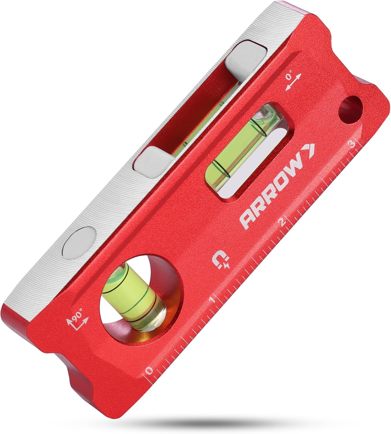 ARROW 4-Inch Torpedo Level, Small Magnetic Leveler Tool | 0°/90° Bubbles, Top-Vi