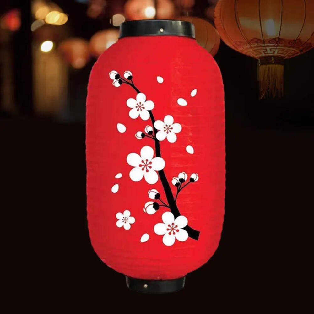 Collapsible Plum Blossom Vinyl Hanging Lanterns (1 Pair)