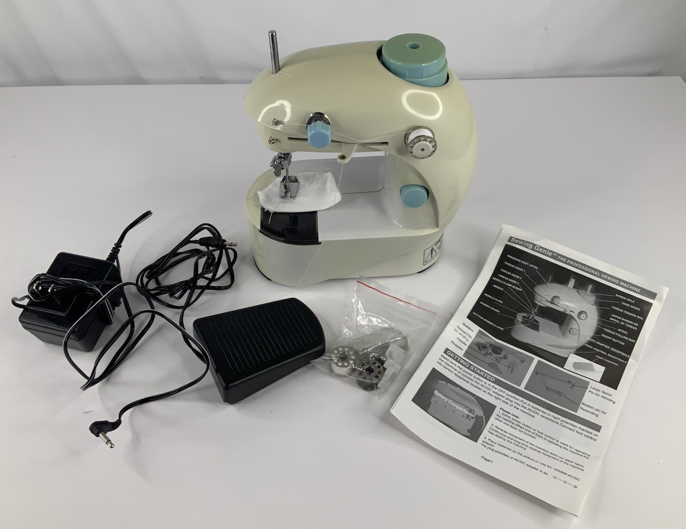 Sewing Genie Mini Sewing Machine Tested/ Working includes accessories