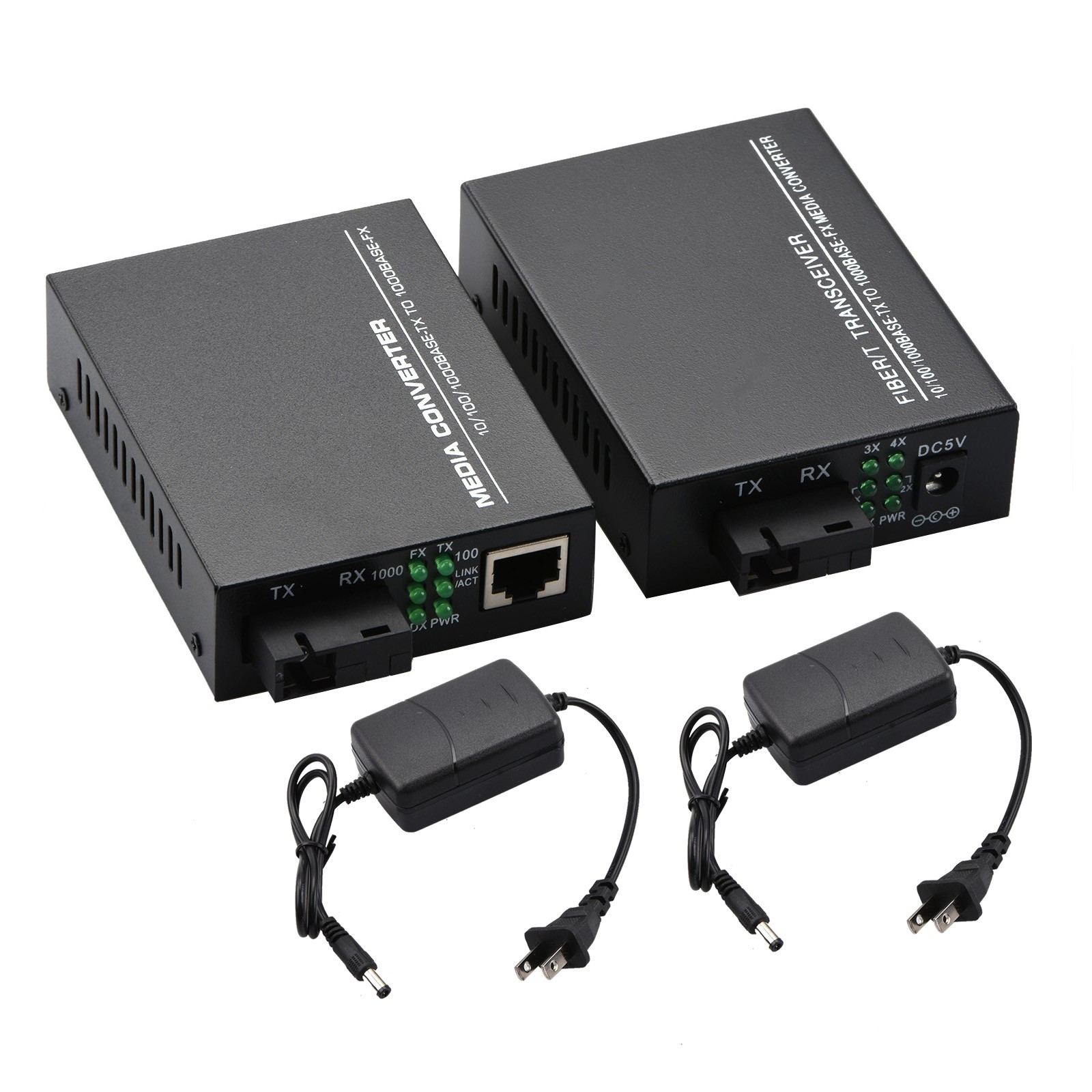 10/100/1000M Ethernet to Fiber Optic Media Converter 4 RJ45 & 1 SC fiber Port