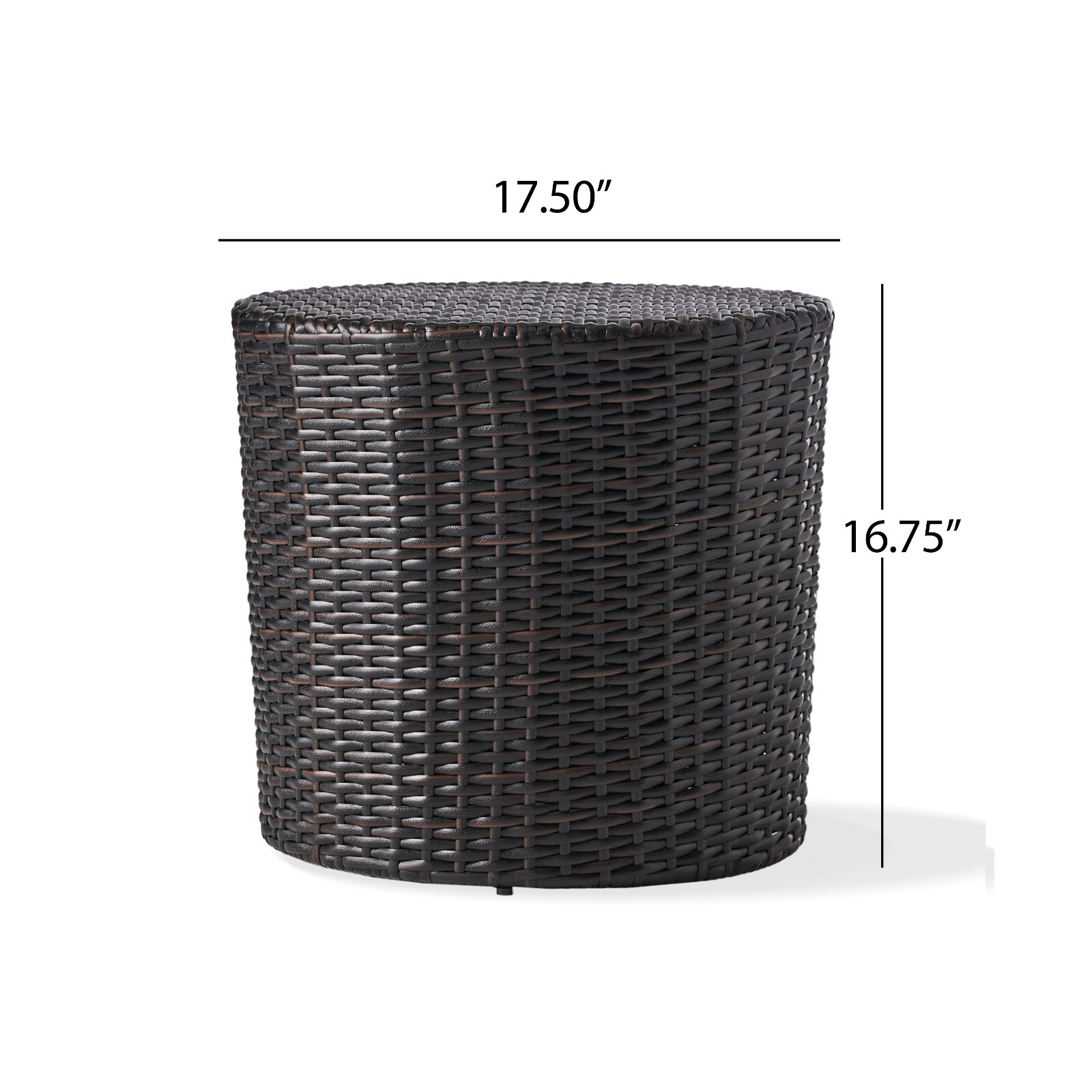 Outdoor Wicker Barrel Side Table, Multibrown