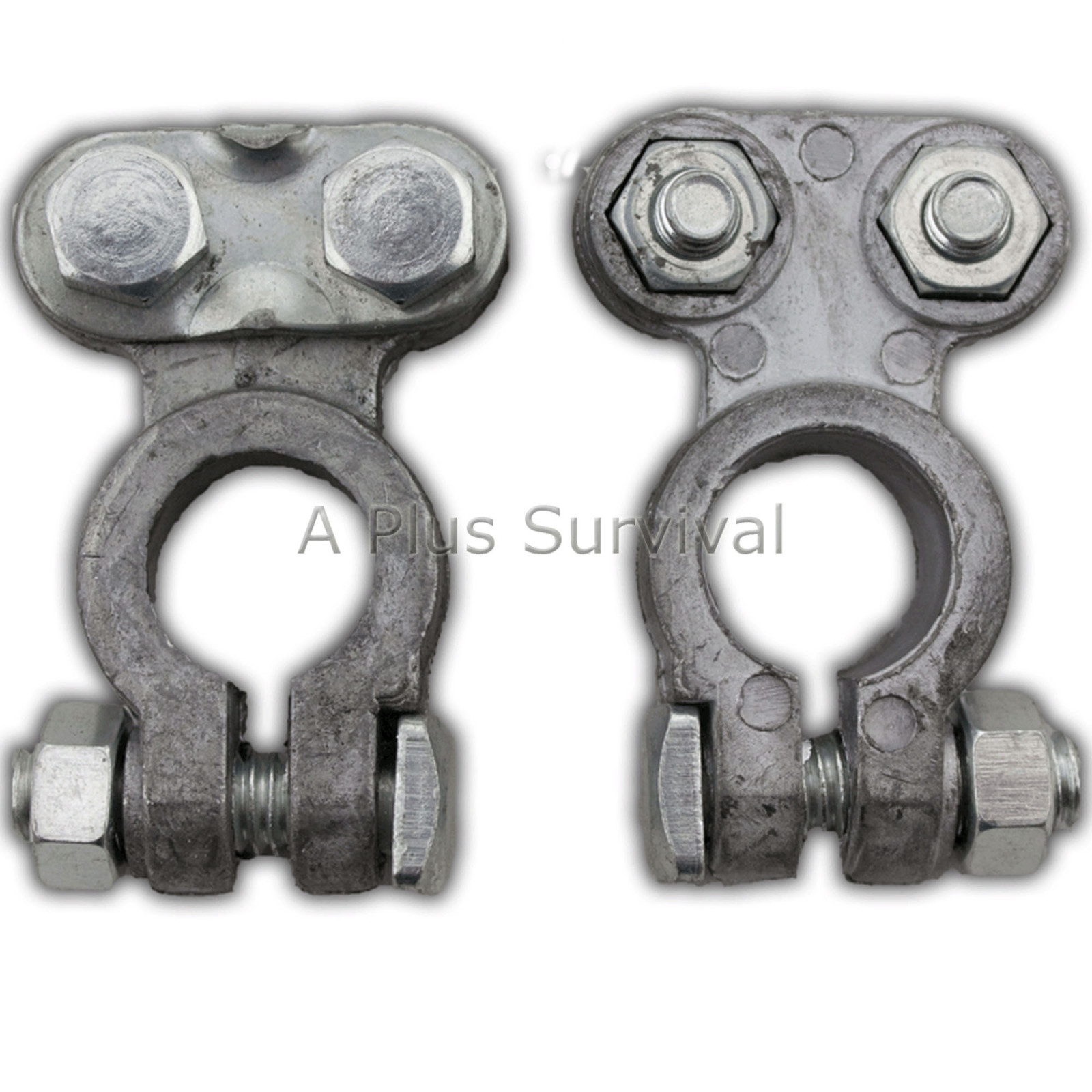 2 Piece Car Battery Terminal Clamps - Solar 6 or 12 Volt Power Bank Survival Kit