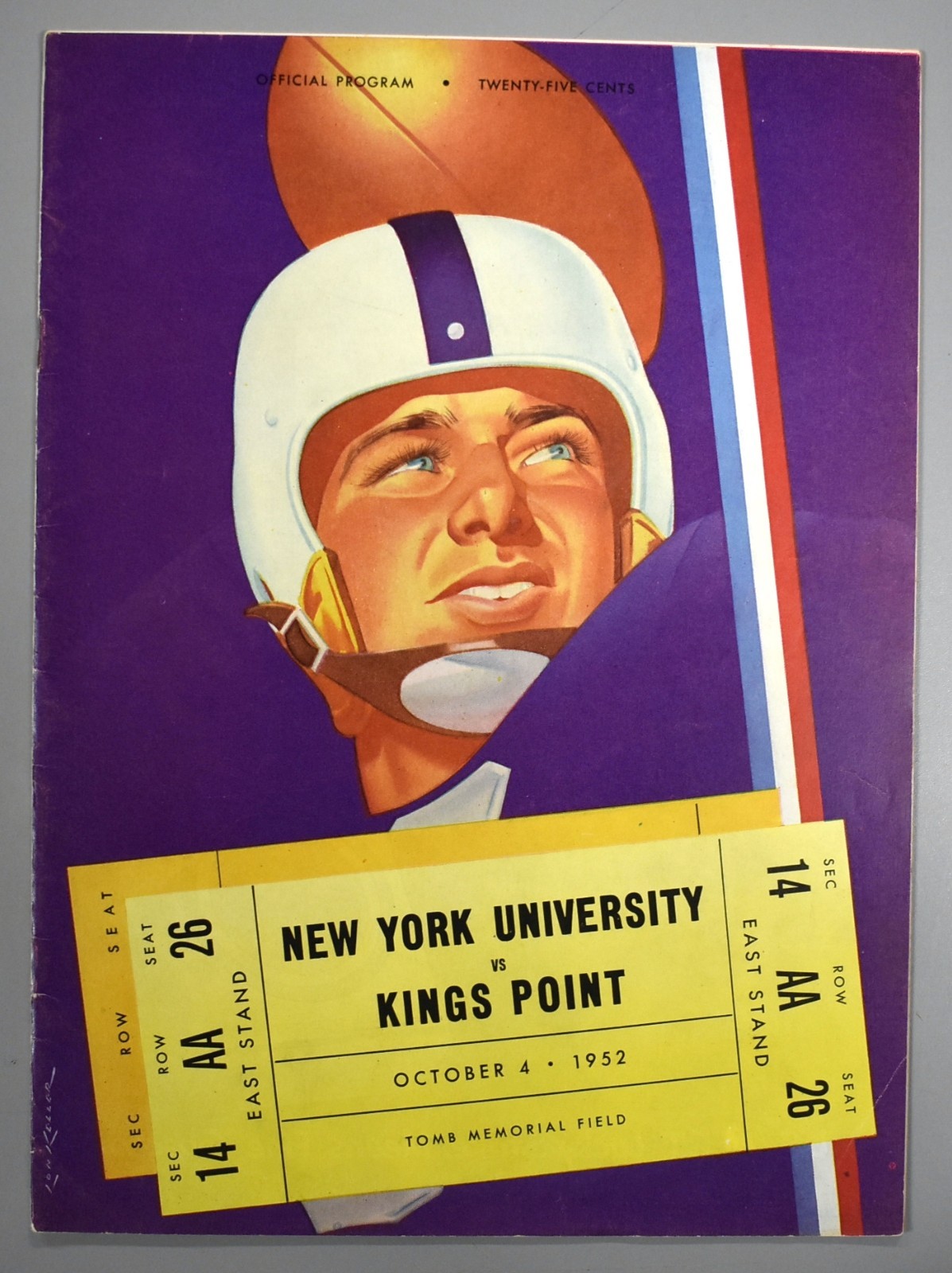 New York University vs Kings Point October 4th 1952 Official Game Program