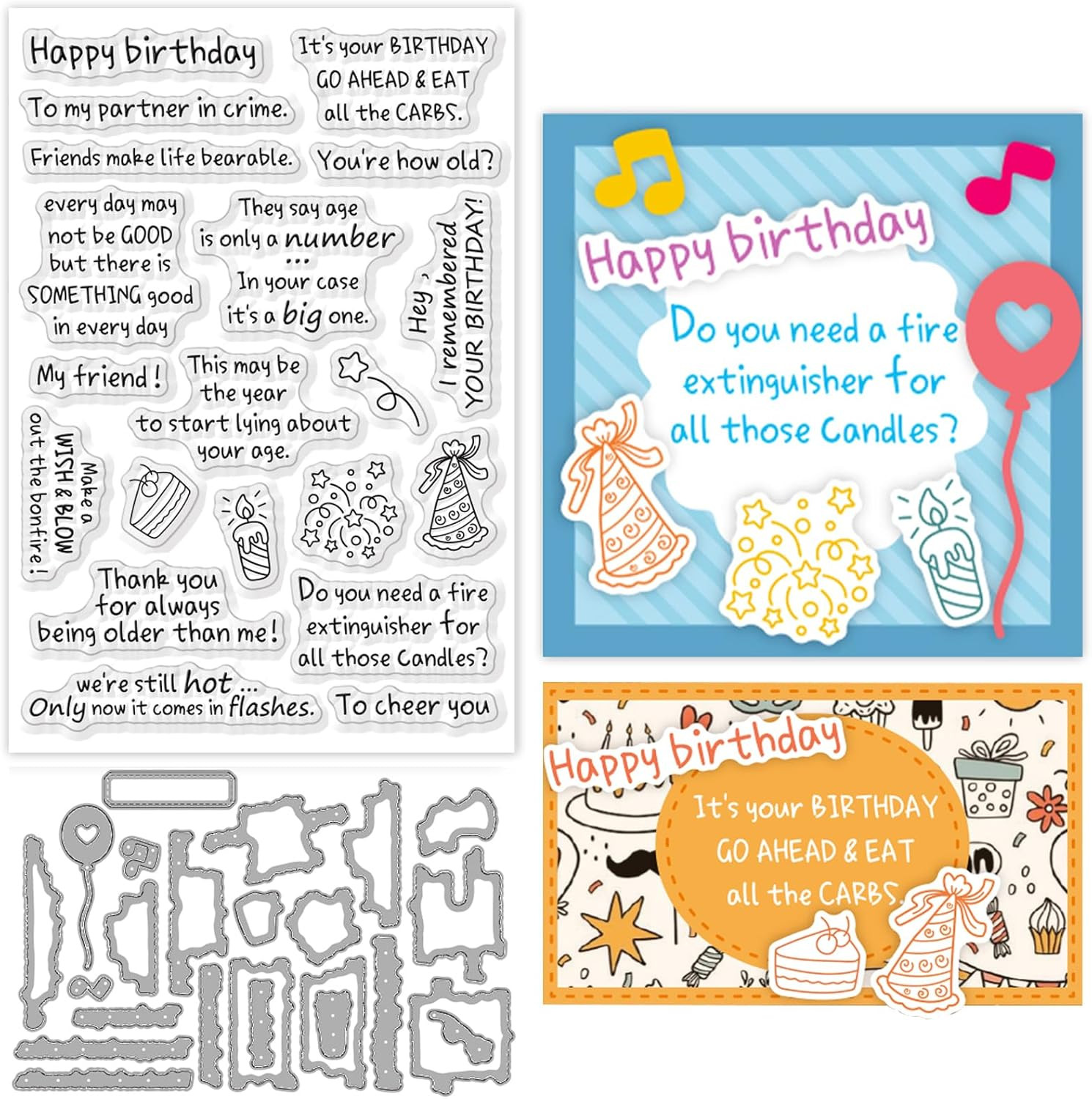 inside Snarky Birthday Sentiments Stamps and Dies for Card Making Birthday Senti