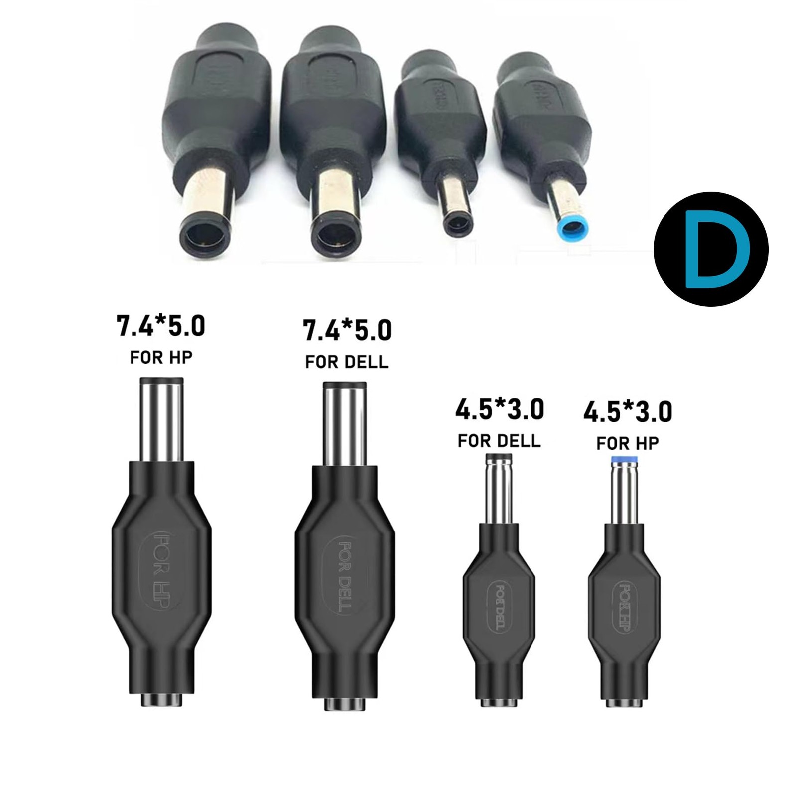 minidodoca Laptop DC Power Adapter Kits 41 41 Values Plug Kit, Black