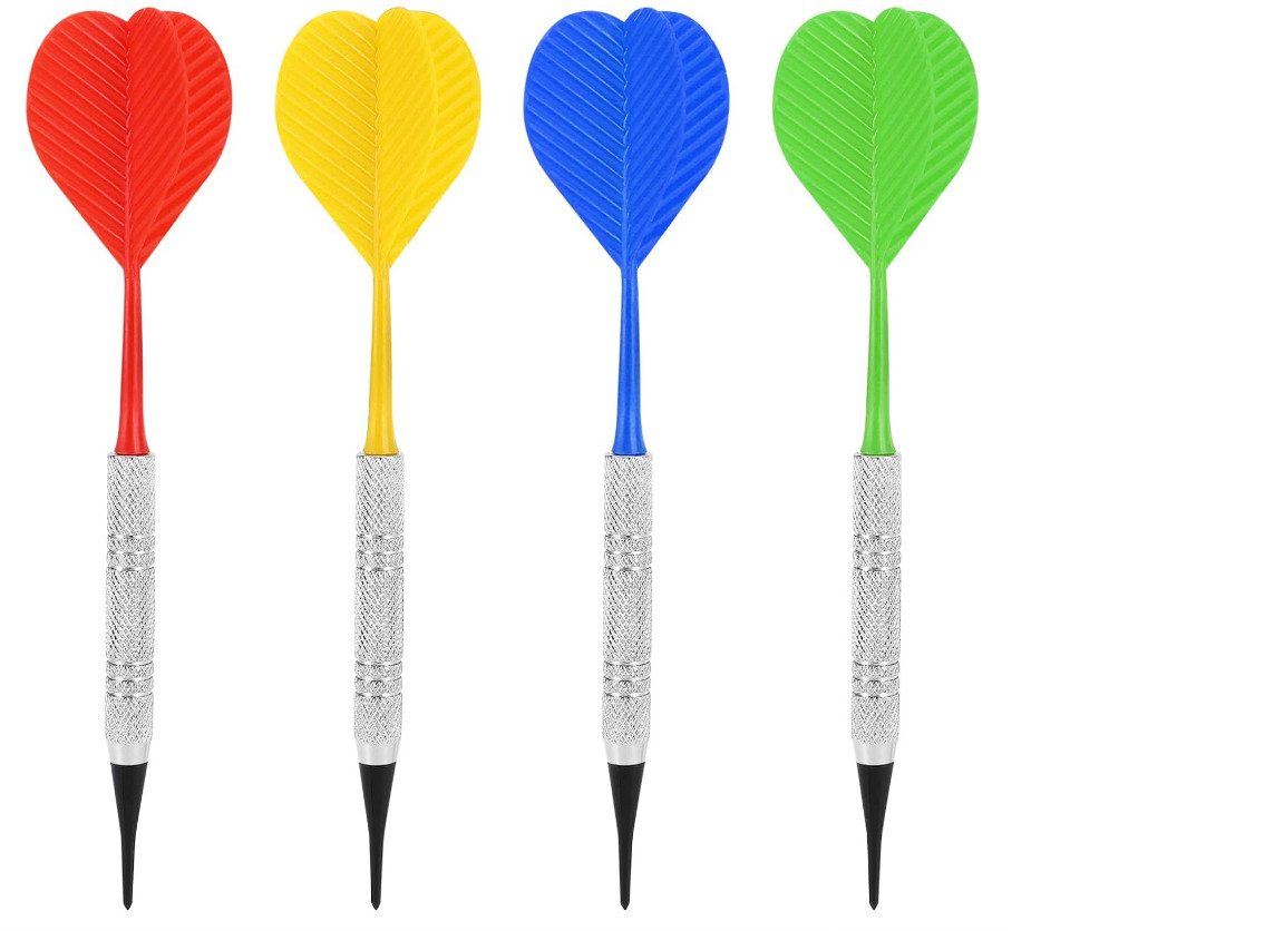 12 Pcs Soft Tip Darts Set with 100 Extra Plastic Tips | Electronic Dartboard Bar