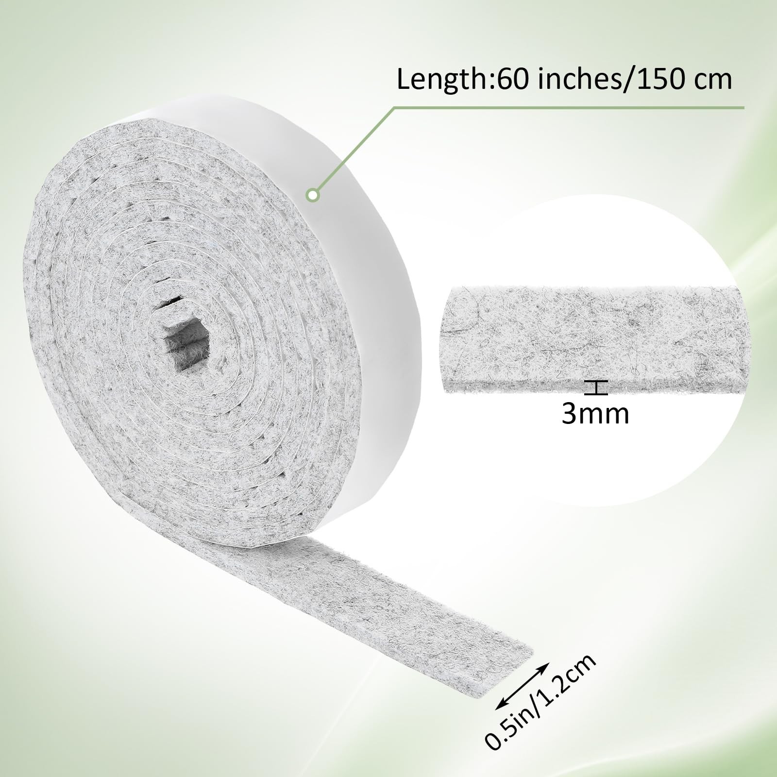 Non-Slip Felt Strips 2 Rolls Cuttable Adhesive Backing Felt Tape for DIY Project
