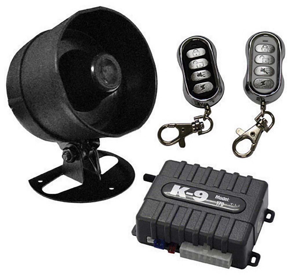 K-9 Car Alarm with (2) 4-Button Remotes