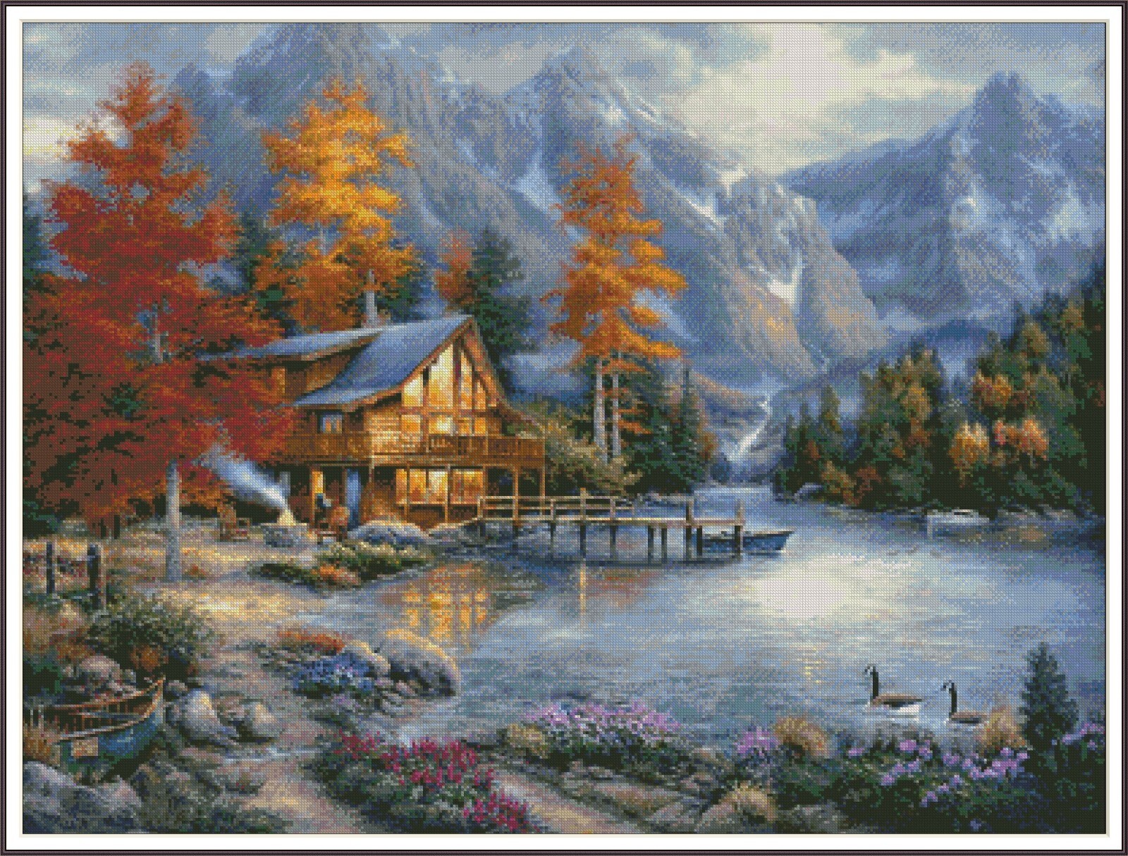Space for reflection 1322 - Chart Counted Cross Stitch Pattern Needlework craft