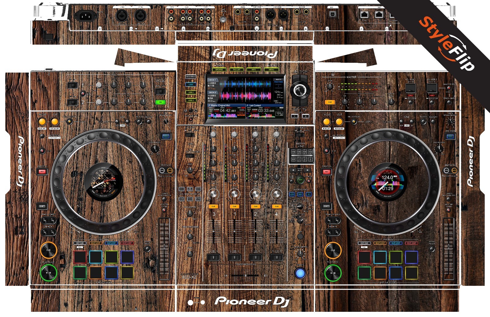 PIONEER XDJ-XZ | Wood  3 | Protective Decal | StyleFlip Skins