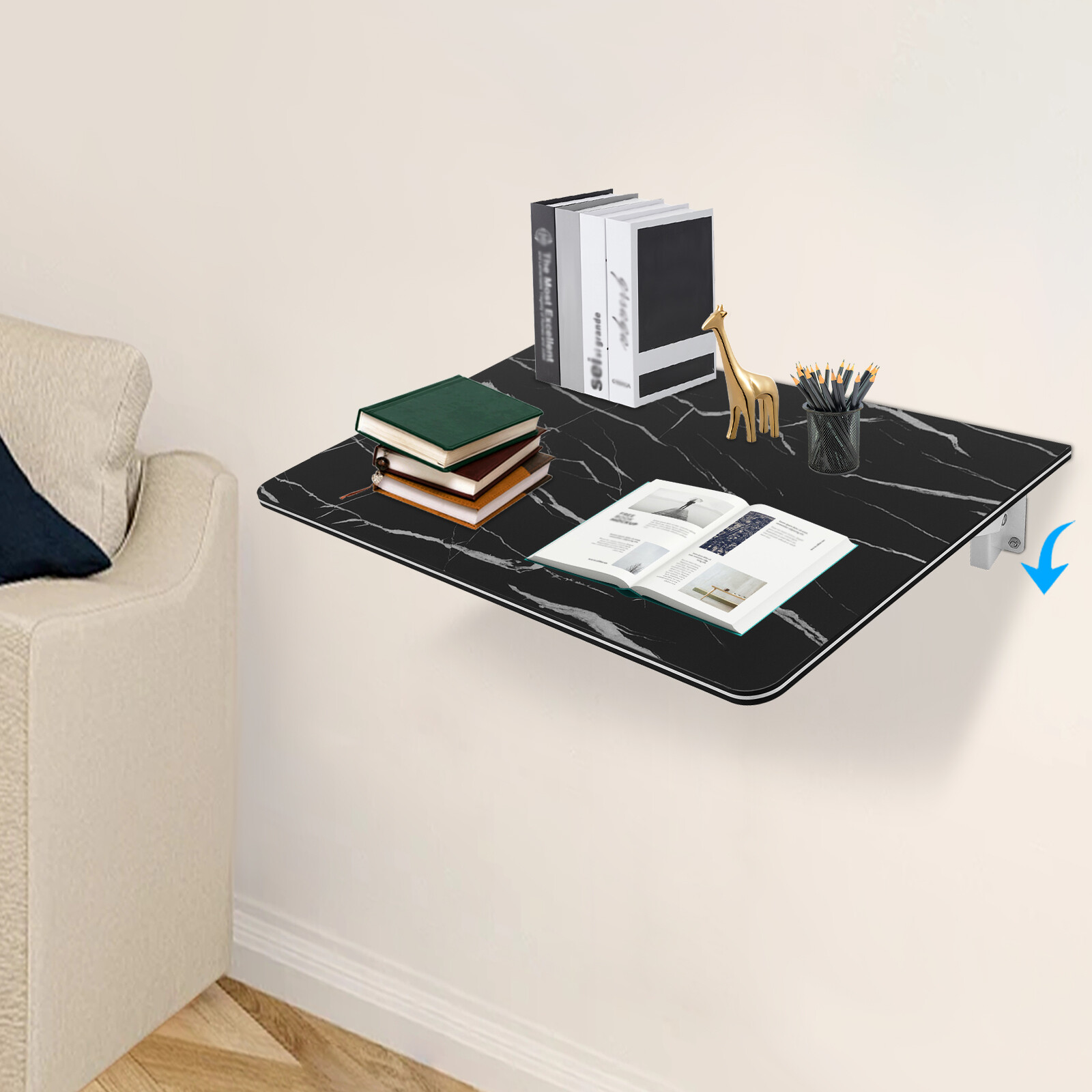 Wall Mounted Floating Folding Table Laptop Desk Home Office 23.62??15.75in