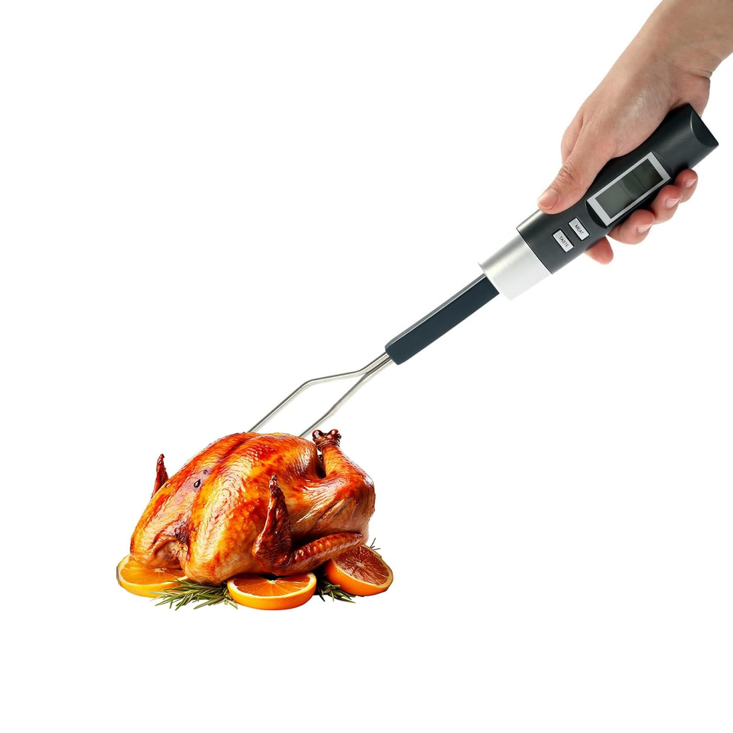 Digital BBQ Grill Thermometer Fork with 5.1In Stainless Steel Probe | Instant Re