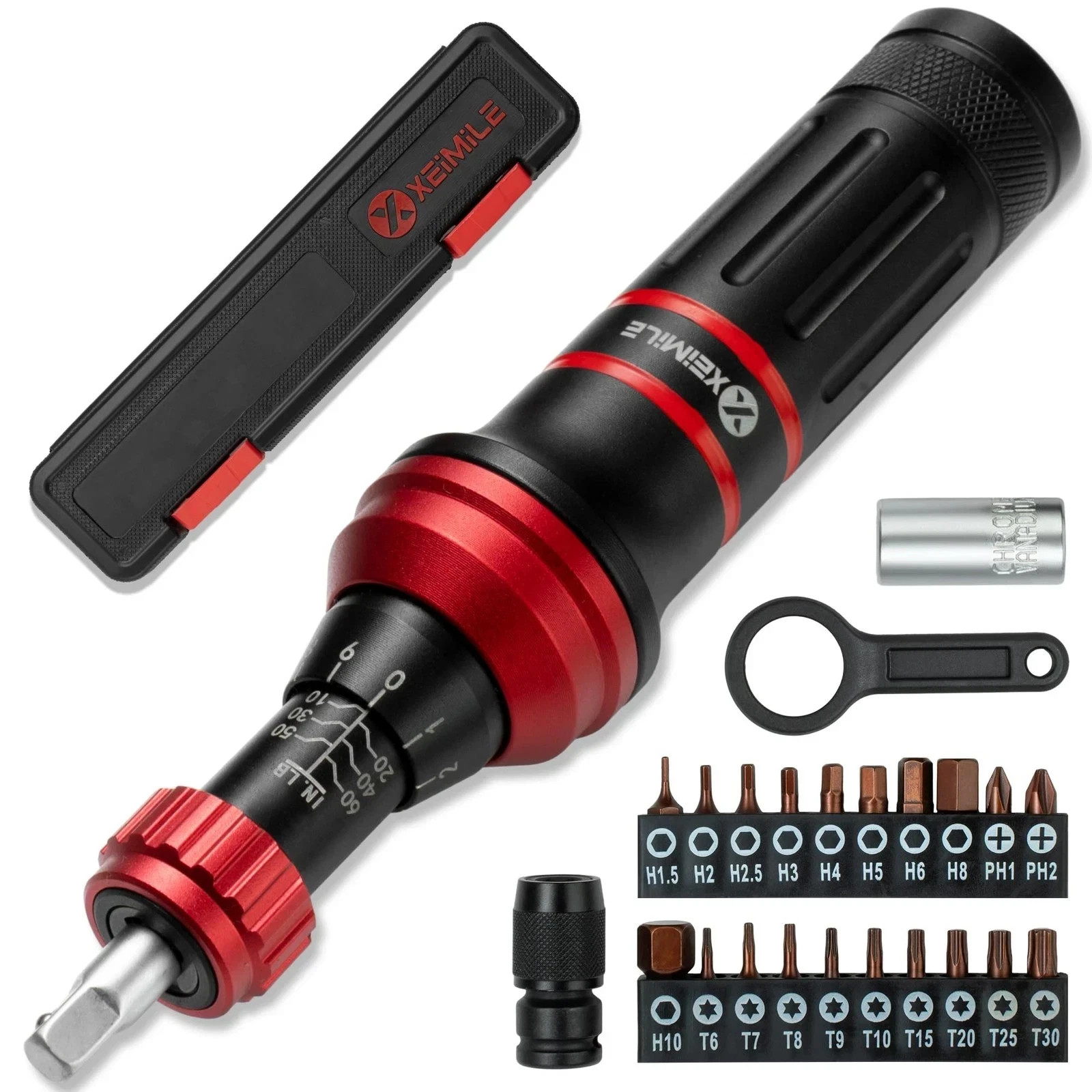Torque Screwdriver 10-60 In.Lb, Inch Pound Torque Screwdriver Set with 1/4" Bit