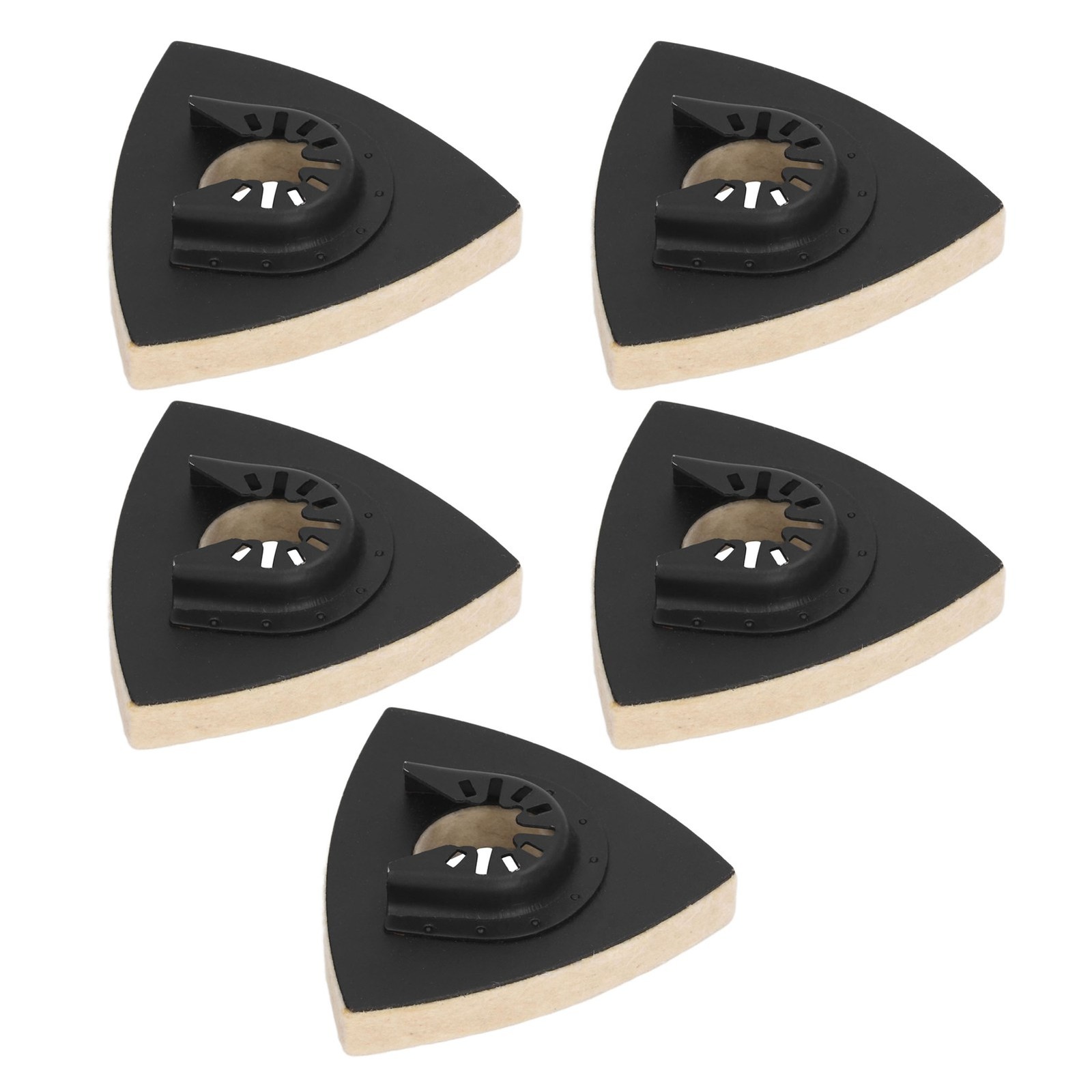 5PCS Wool Polishing Pad With Base Triangular Felt Buffing Pad For Oscillating