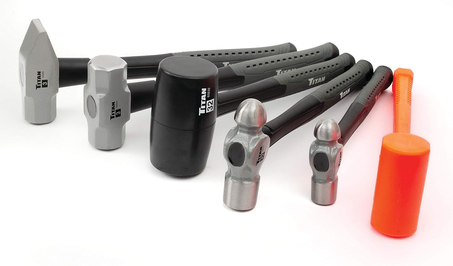 63136 6-Piece Hammer Set, Includes 16Oz & 32Oz Ball Pein, 32Oz Rubber Mallet, 3L