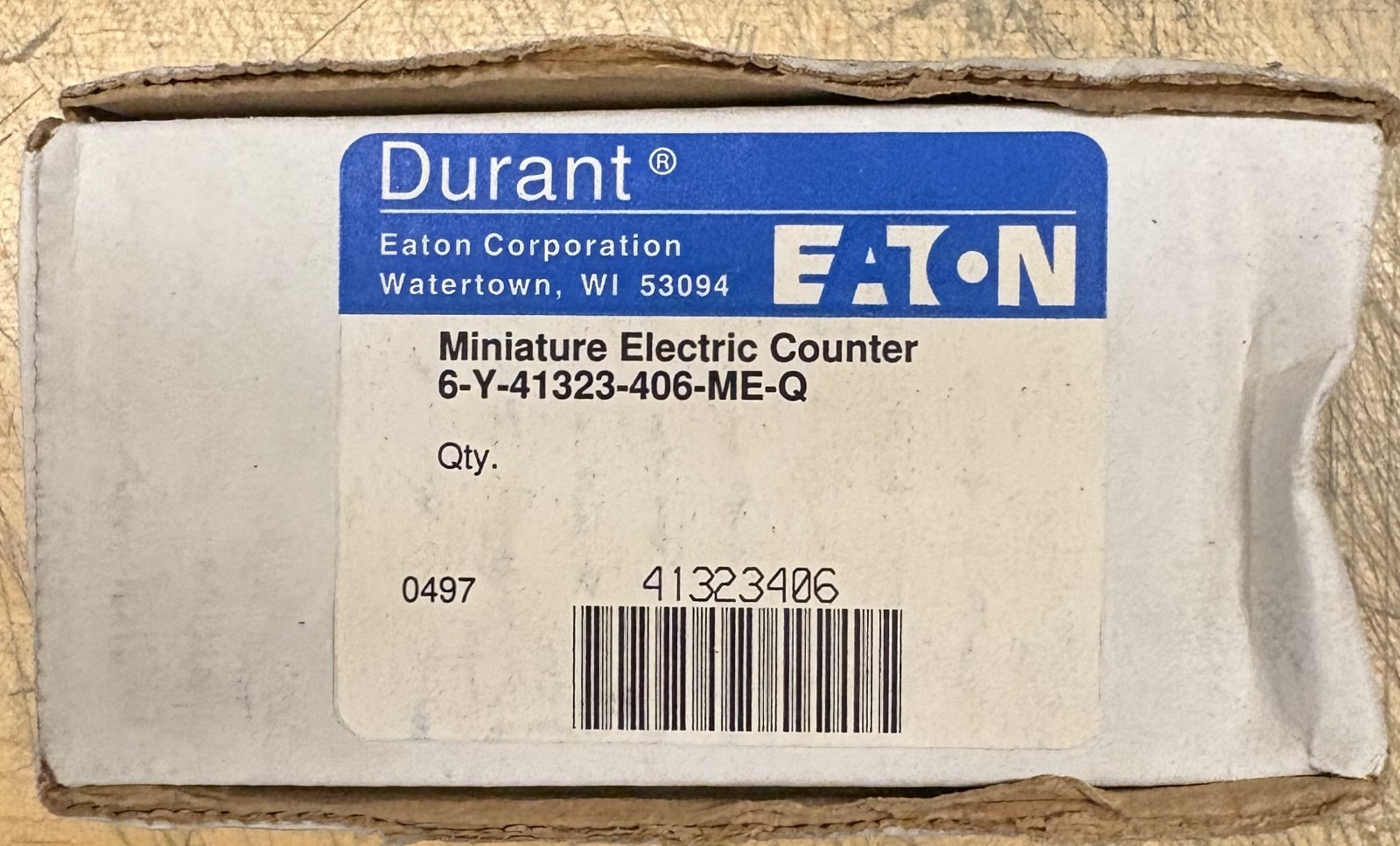 Eaton 6-Y-41323-406-ME-Q Durant Miniature Electric Counter 120VAC 3.5W-NIB