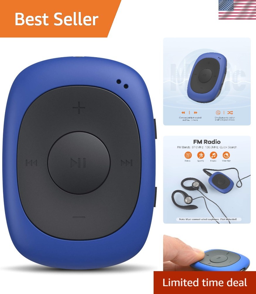 Lightweight 8GB G02 Clip MP3 Player - FM Radio & Sweatproof for Active Lifestyle