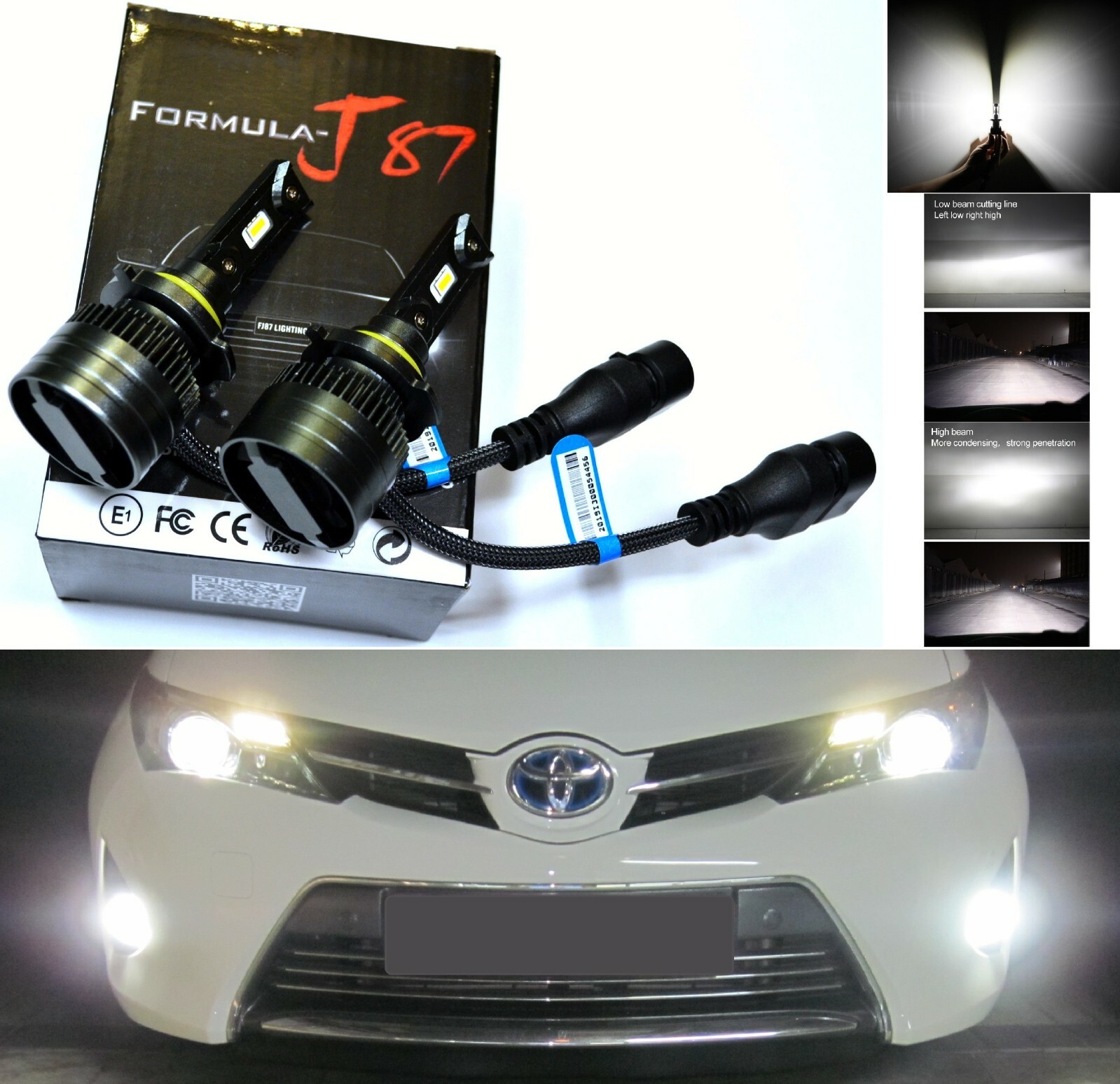 LED Kit G 100W 9006 HB4 5000K White Two Bulbs Head Light Low Beam Replacement OE