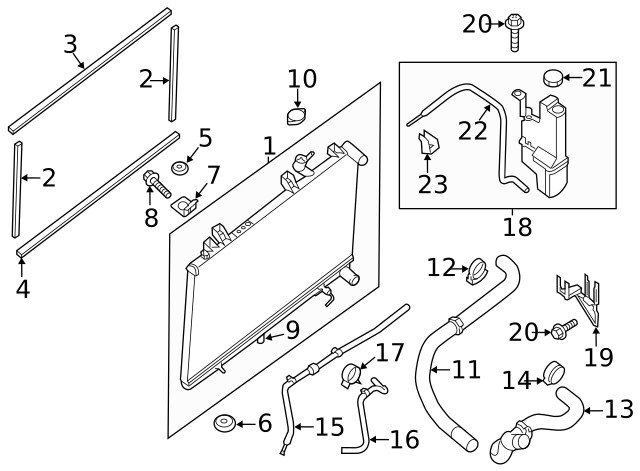 Genuine Nissan Radiator Mount Bracket 21542-3JB0A