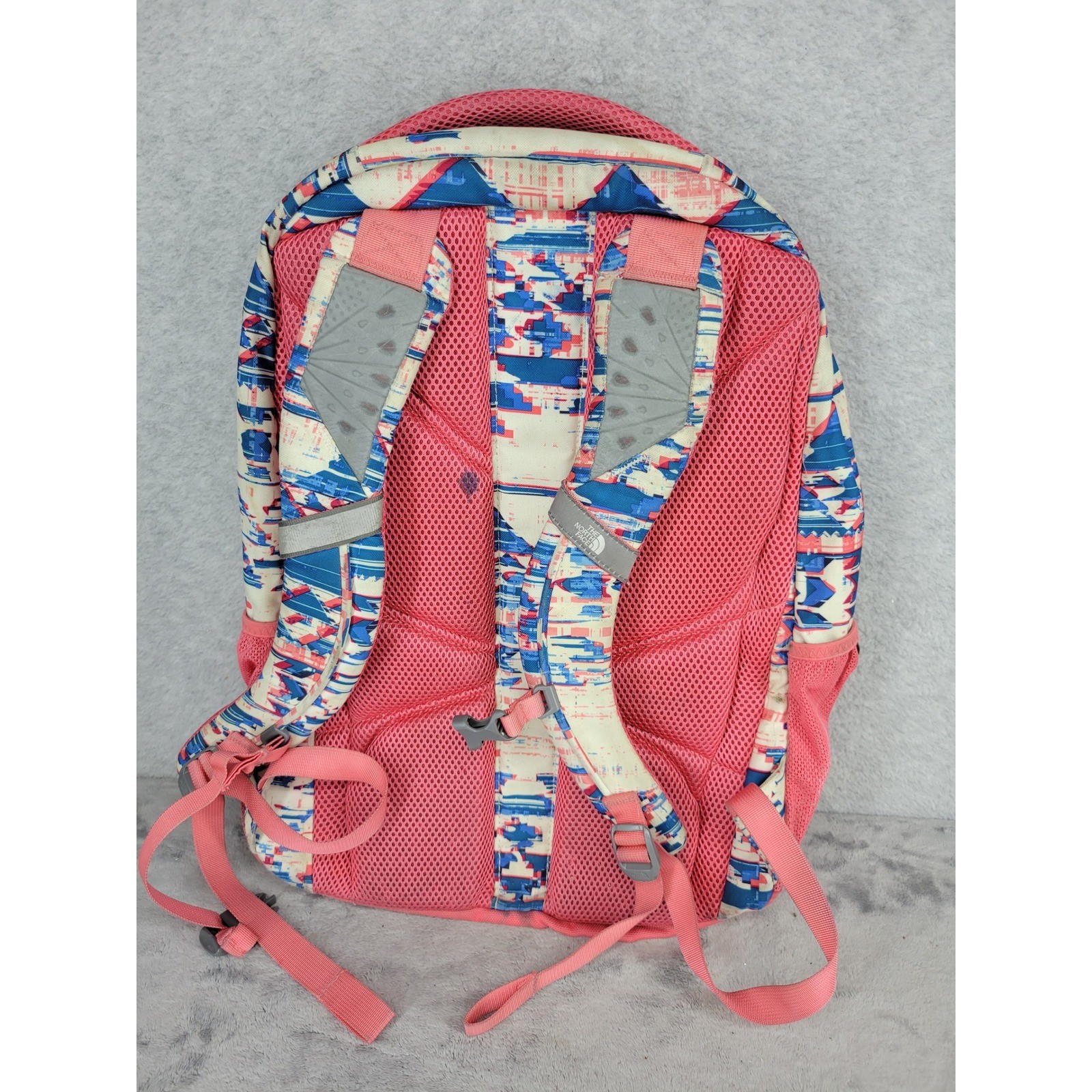 The North Face Jester Backpack Women Multicolor Print Pink Adjustable Straps