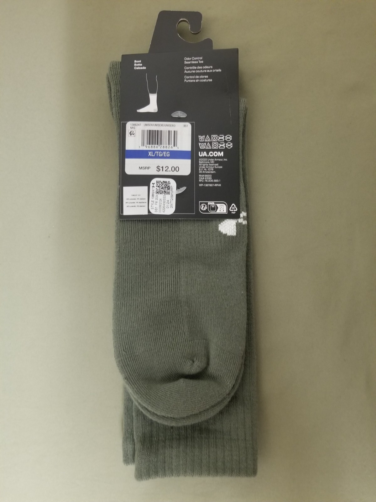 New Under Armour Mens UA Tactical Cushioned Boot Socks. 13-16