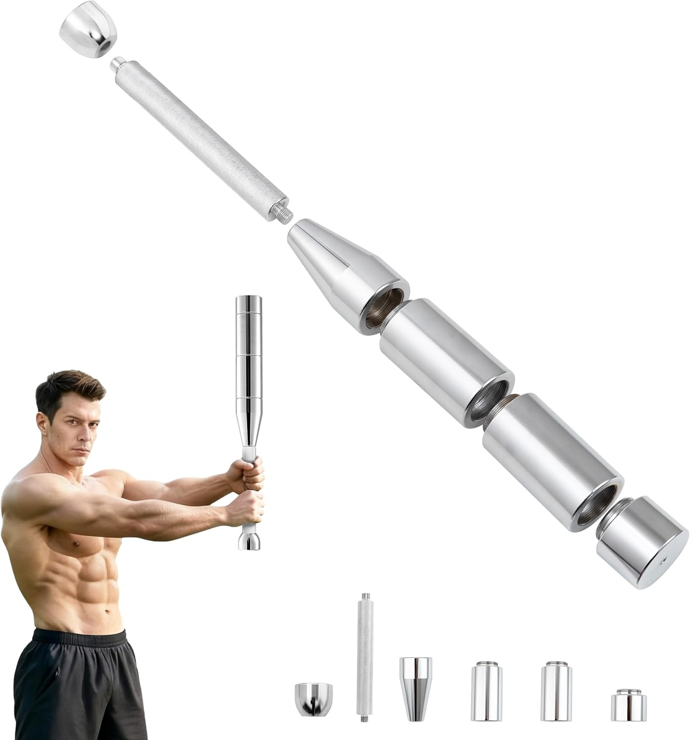 Adjustable Macebell Set - 6-in-1 & 11-in-1 Steel Clubs for Full Body Training