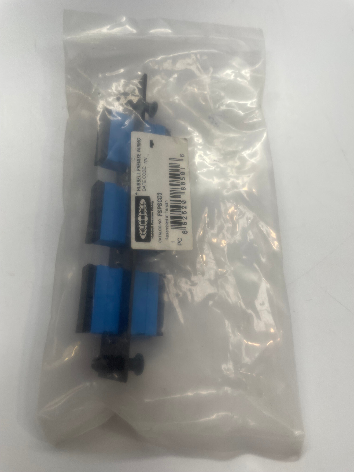 Hubbell FSPSCD3 Adapter Panel with 3 SM/MM SC Duplex Adapters Blue (2695)