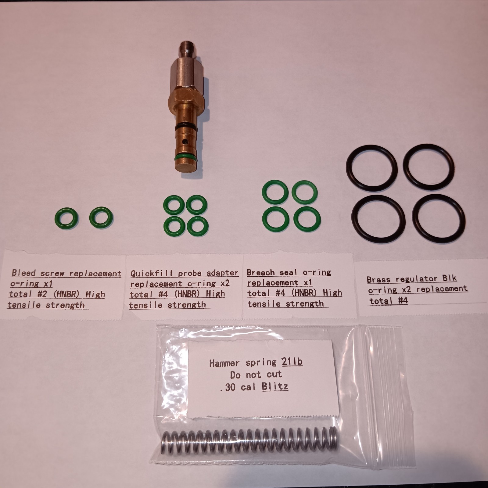 Hatsan .30 cal Blitz 21lb Hammer Spring O-Ring Set kit
